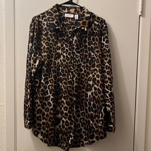 Chicos leopard print top size 2 (large) NWOT